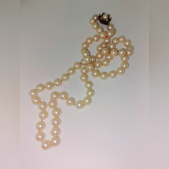 Vintage Pearl Sterling Matinee Necklace - Picture 4 of 6